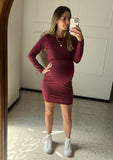 Larisa wine maternity and nursing dress