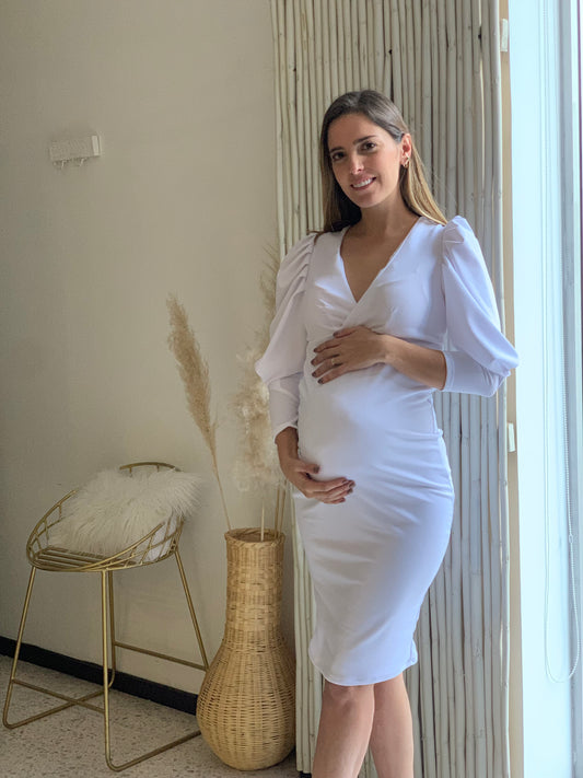 Vestido de maternidad yuridia blanco