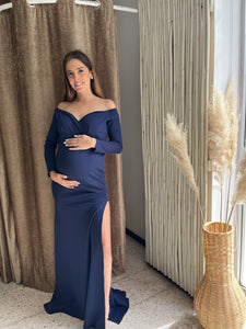 Navy blue maternity session dress, Ritta