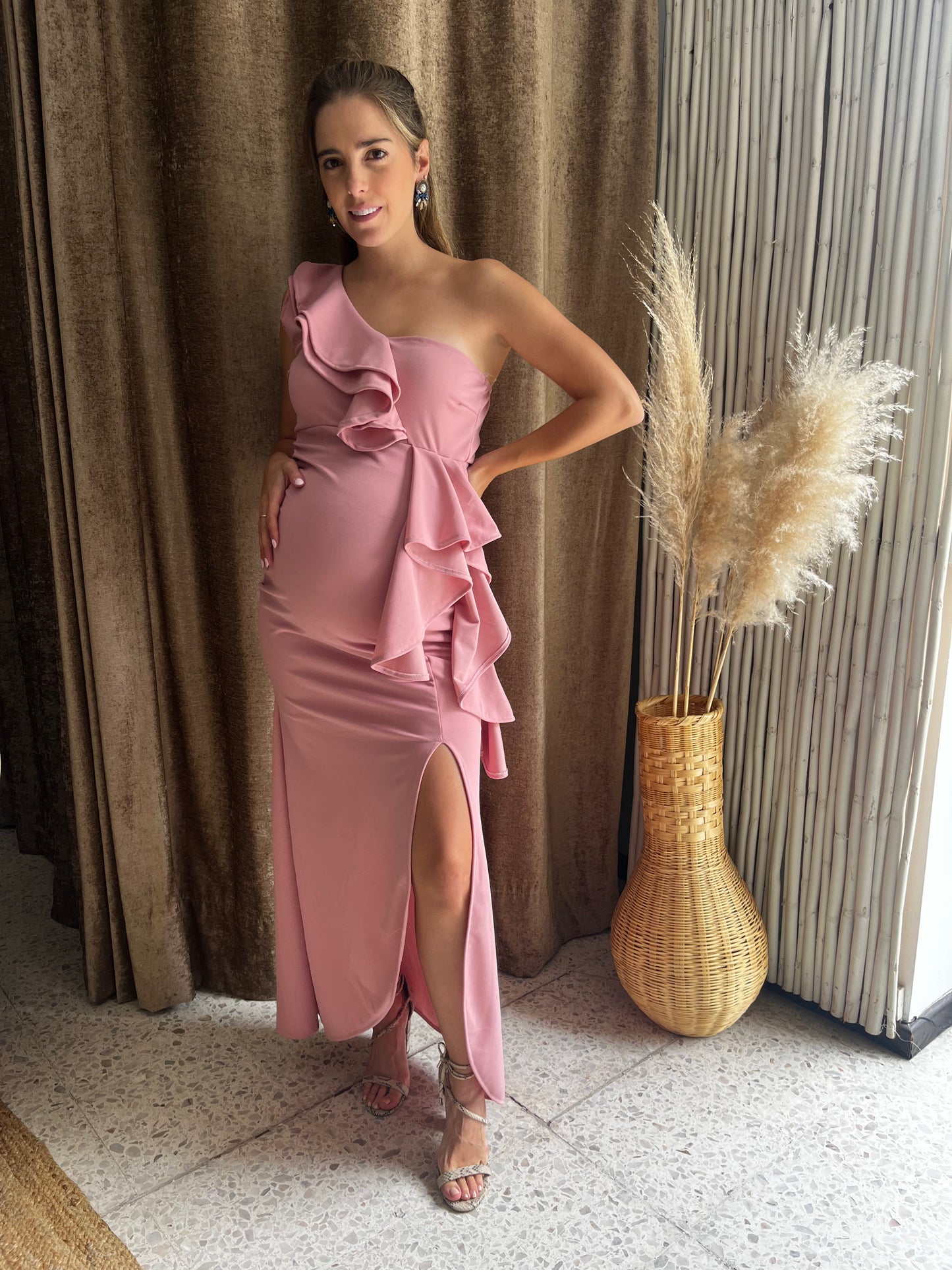 Maternity dress, Britany hot pink