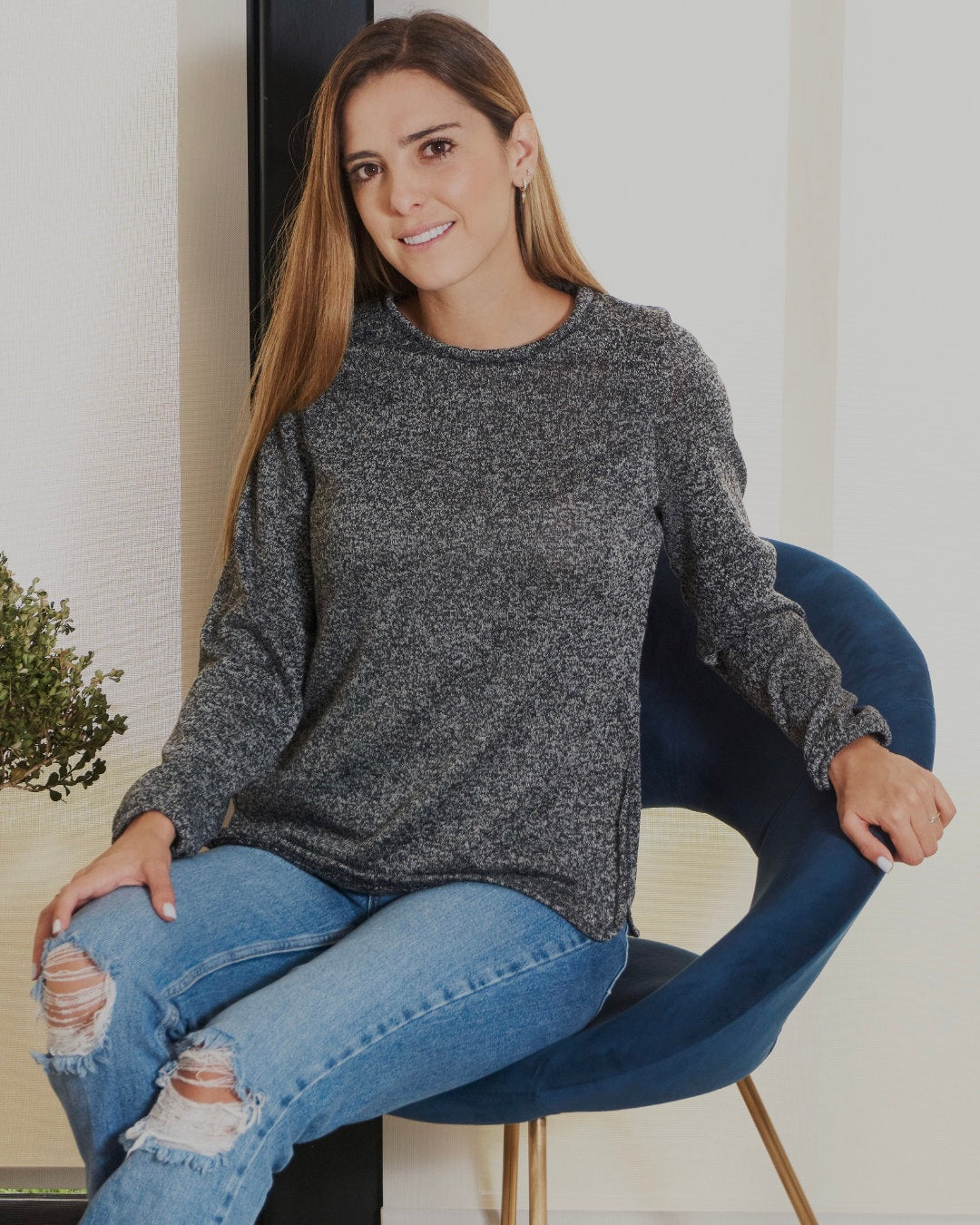 Nursing sweater, Ruth gray