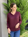 Daniela wine lactation and maternity sweater