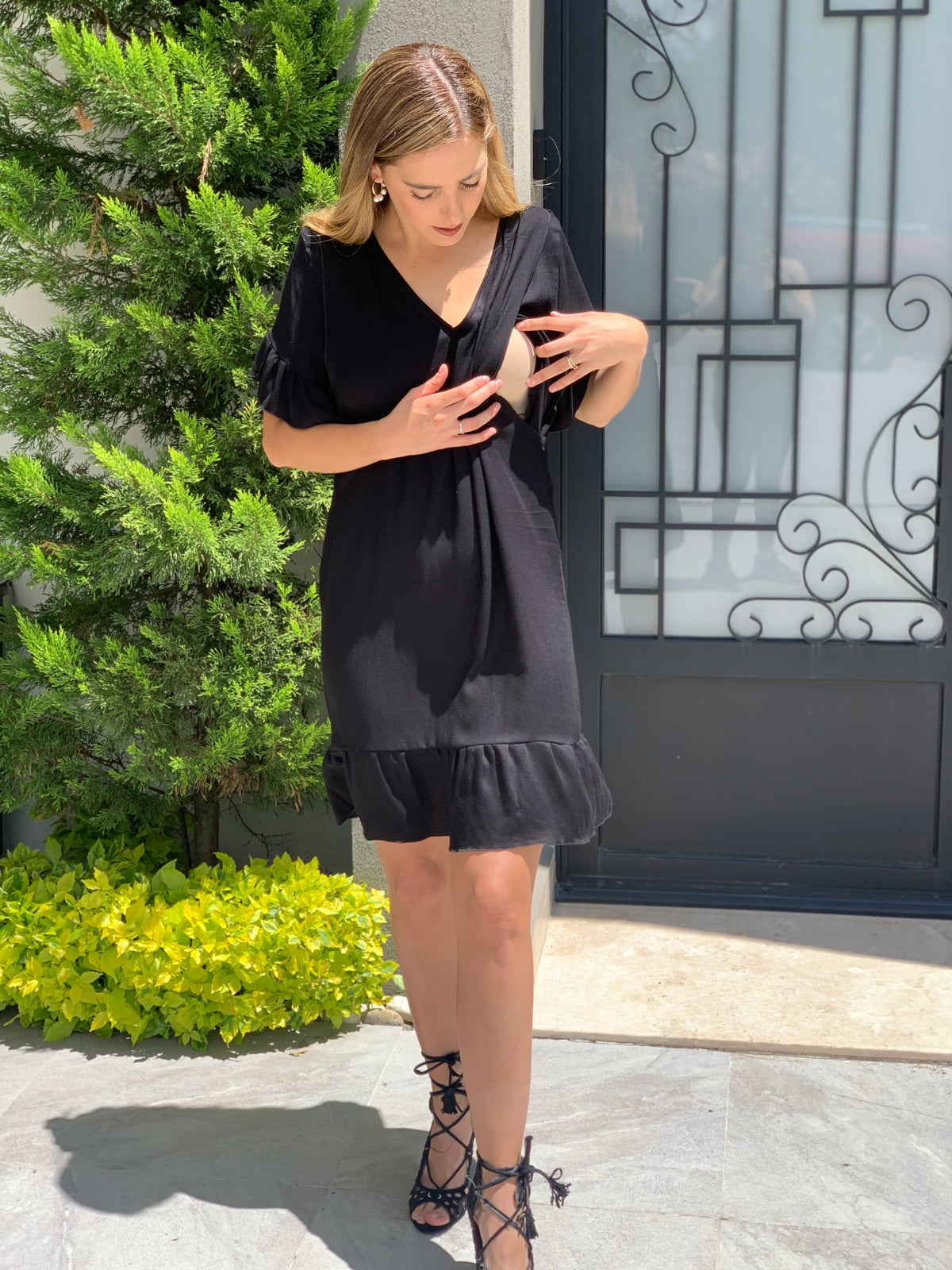 Vestido de lactancia Isabella, Negro M