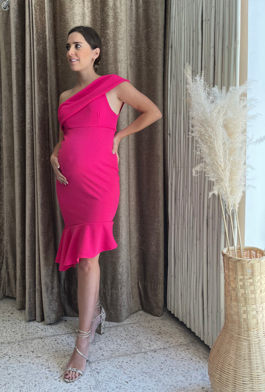 Vestido de maternidad María José rosa barbie vertigo diagonal