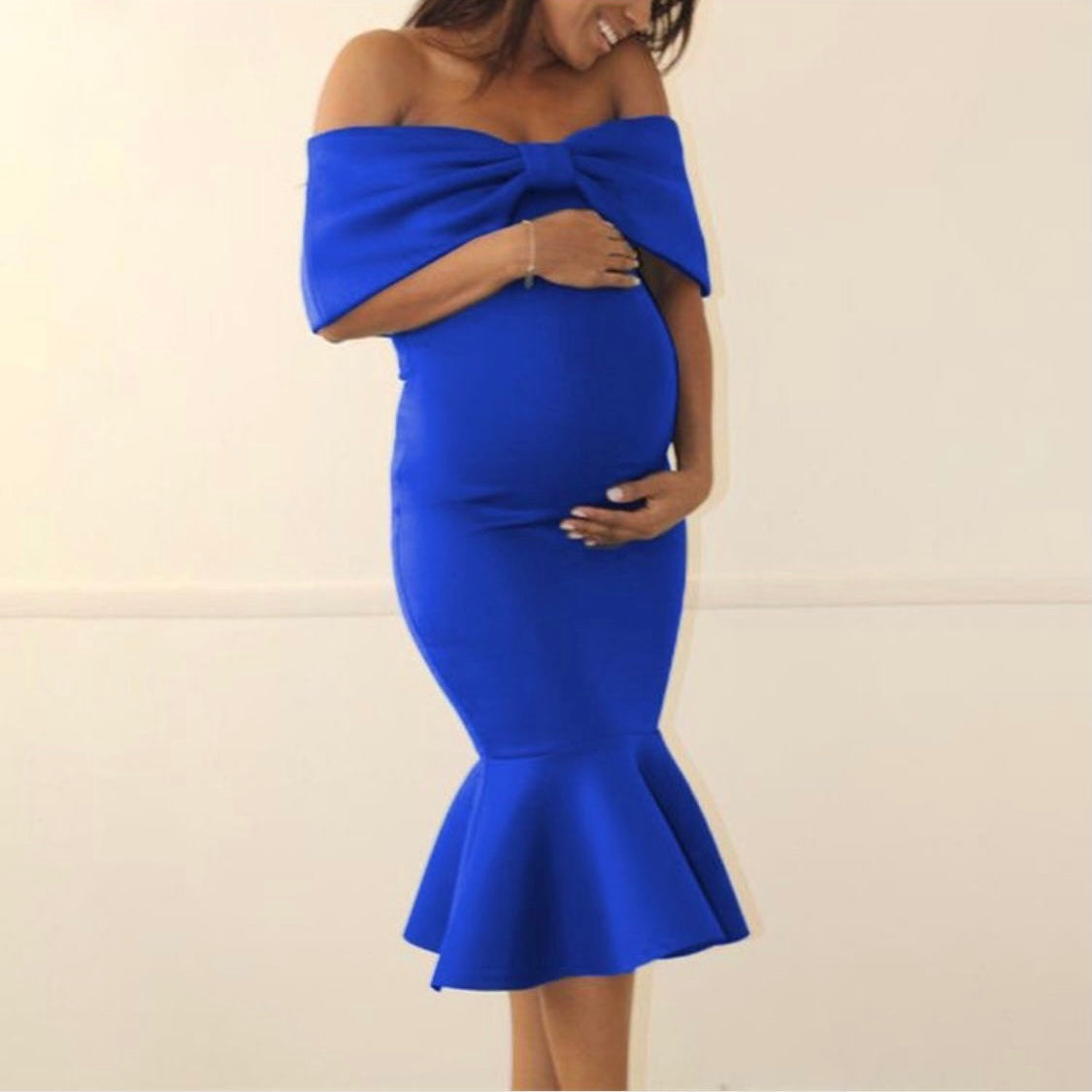 Vestido de maternidad, Lluvia azul imperial Ponti Roma Moño