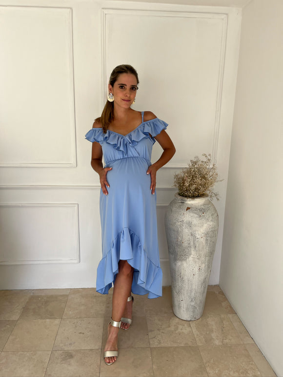 Maternity dress Carlota blue madrid