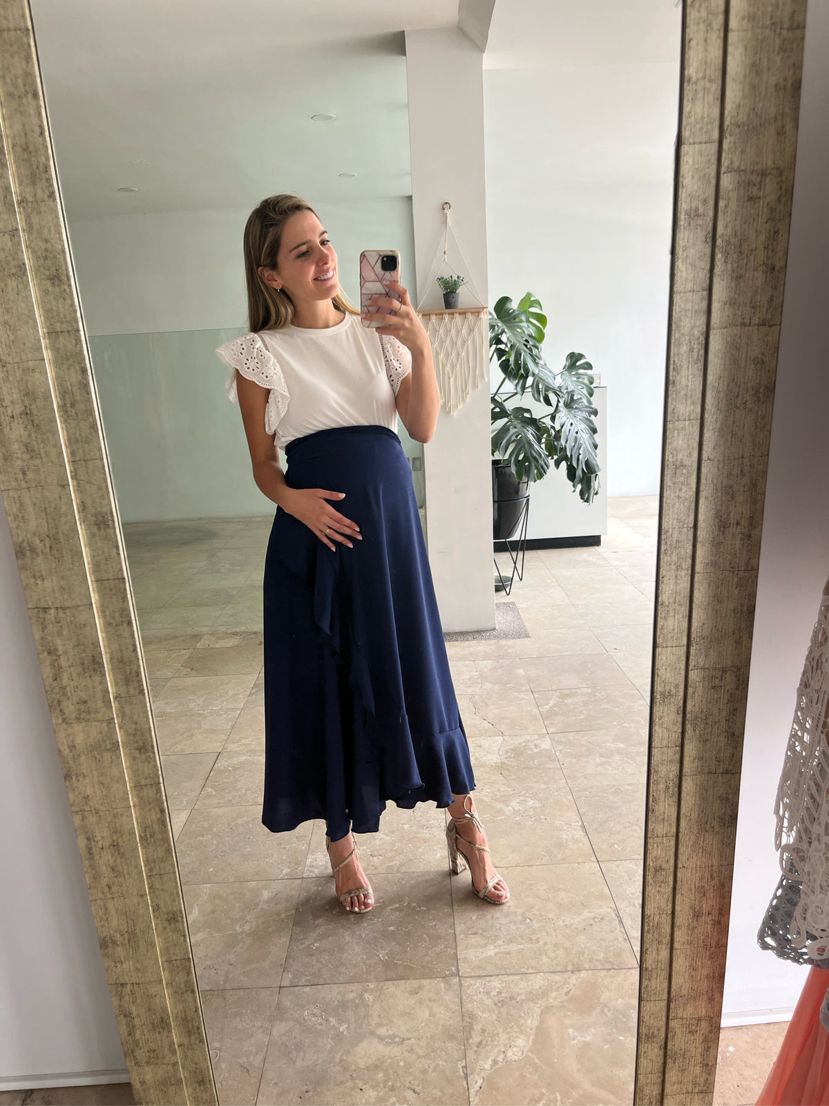 Maternity skirt, navy blue
