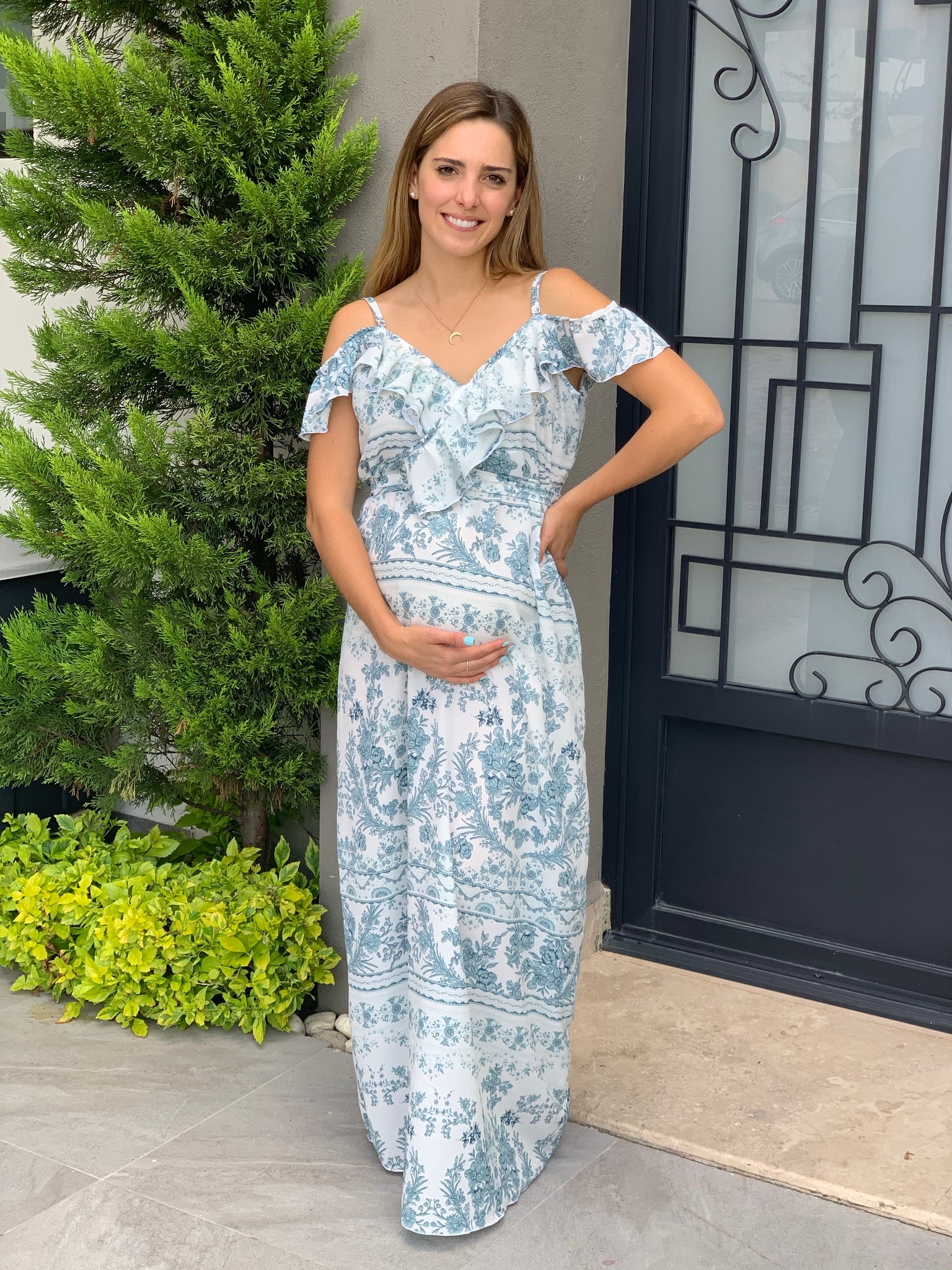 Vestido Nella Azul floreado – Margi Moda en Maternidad