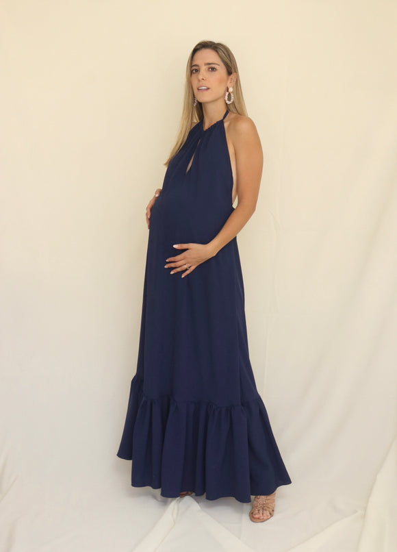 Elisa maternity dress, navy blue