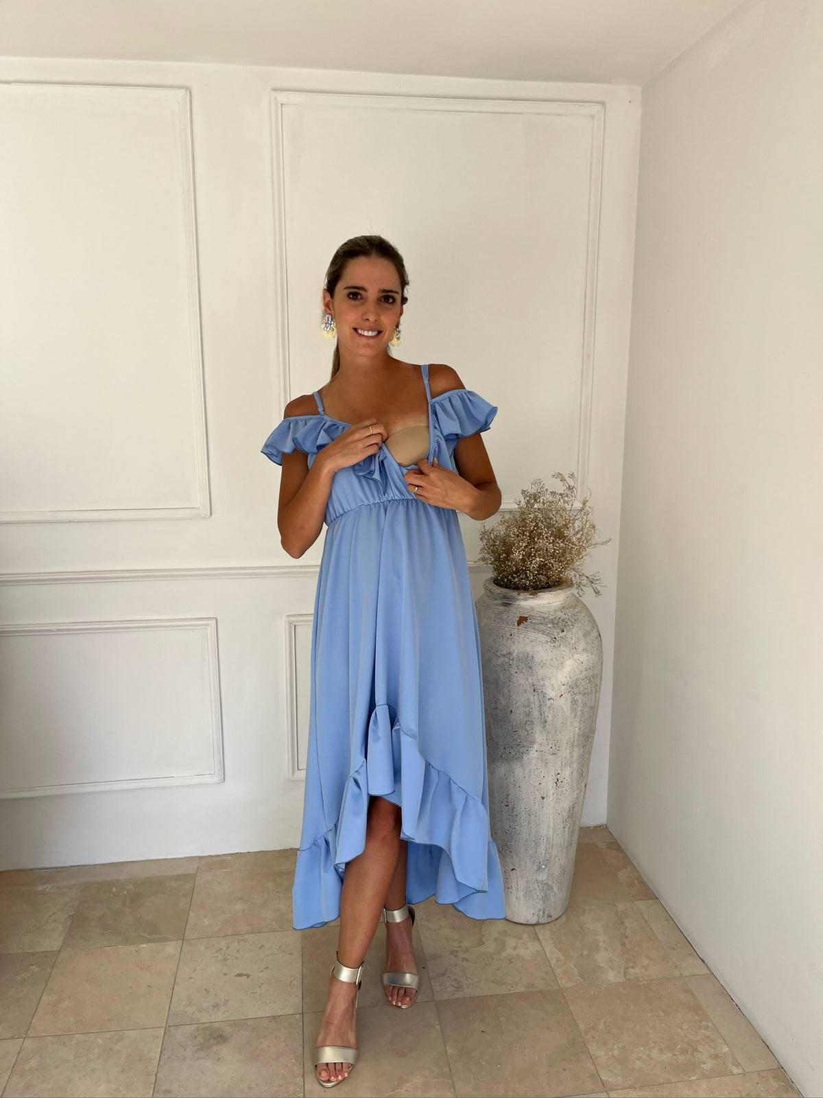 Vestido de maternidad Carlota azul madrid