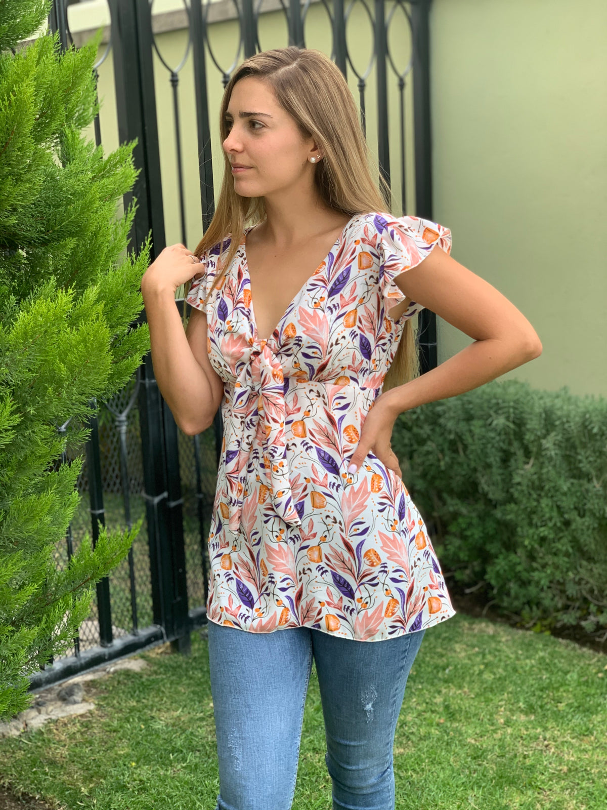 Maternity blouse, Brescia Leaves wind
