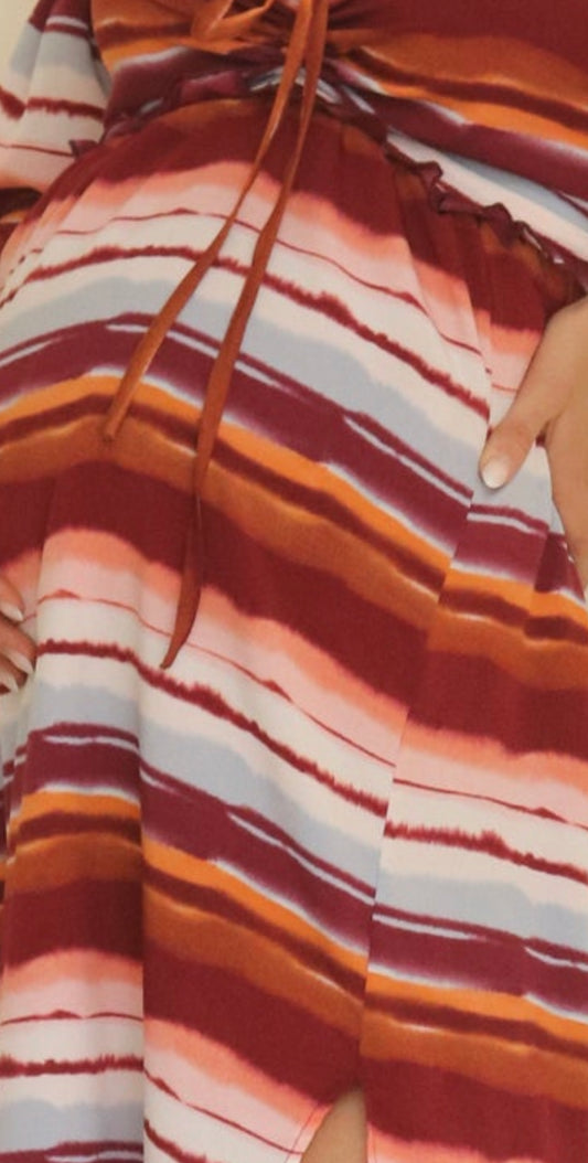 Red and blue striped fabric