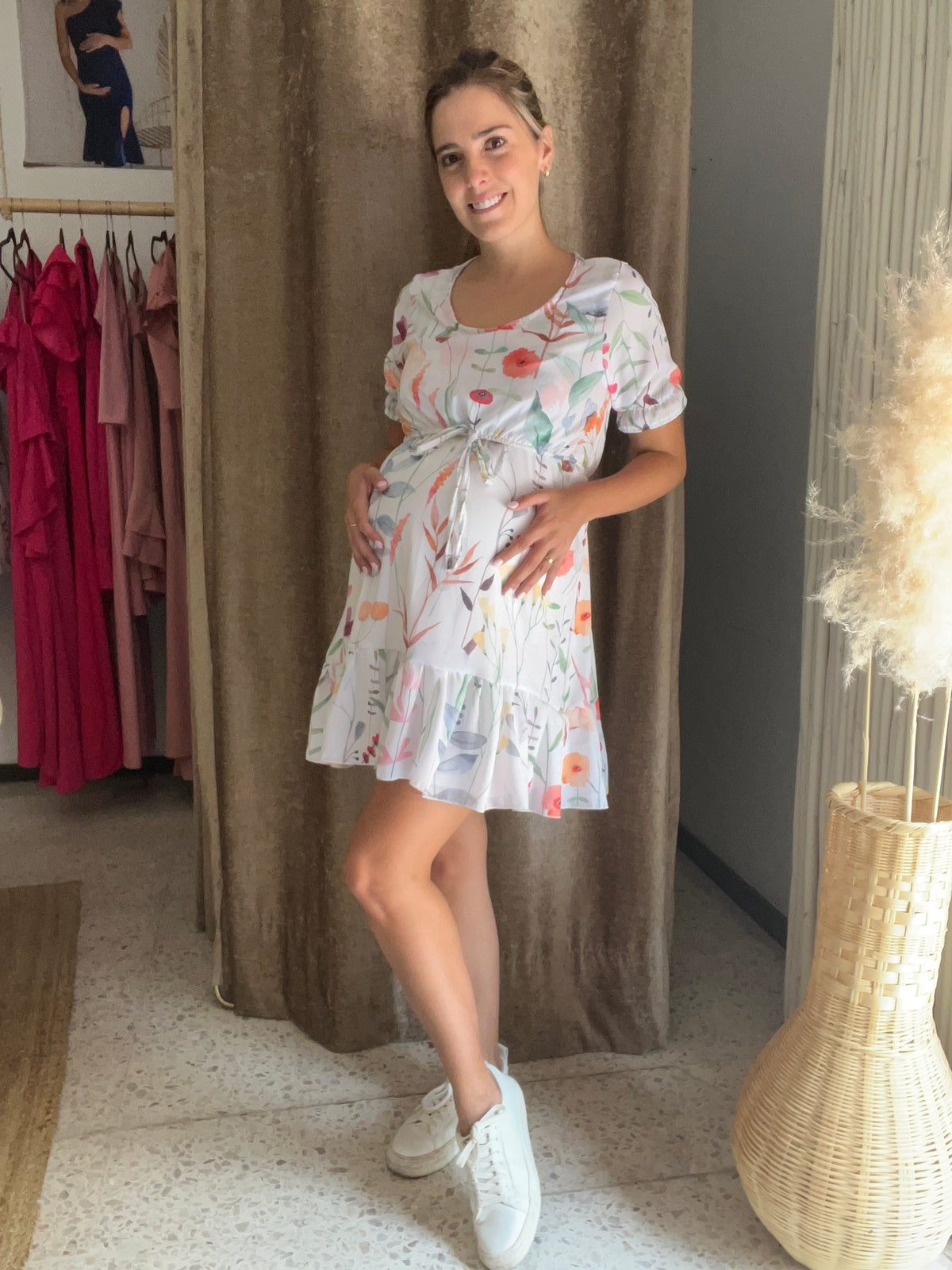 Nursing dress, Hanna pastel flowers