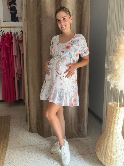 Nursing dress, Hanna pastel flowers