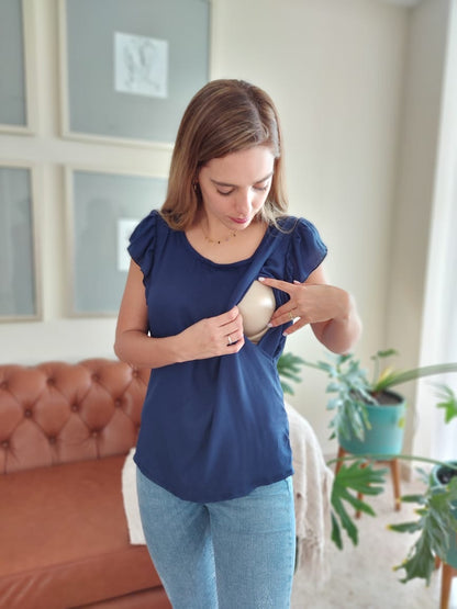 Nursing blouse Andy, navy blue