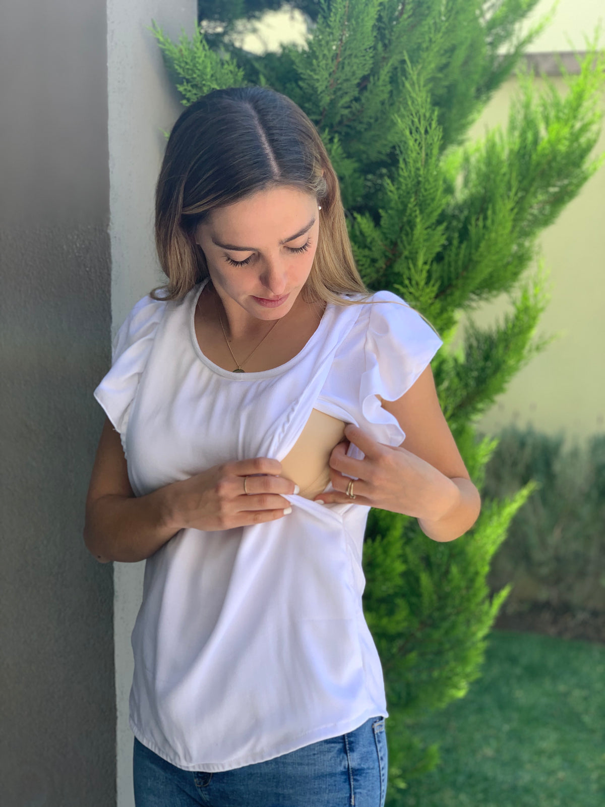 Nursing blouse, Andy white