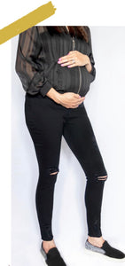 Jeans maternidad negros rotos BB