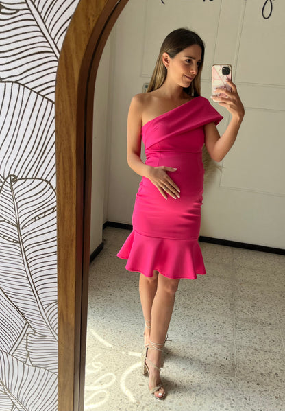 María José maternity dress pink barbie straight