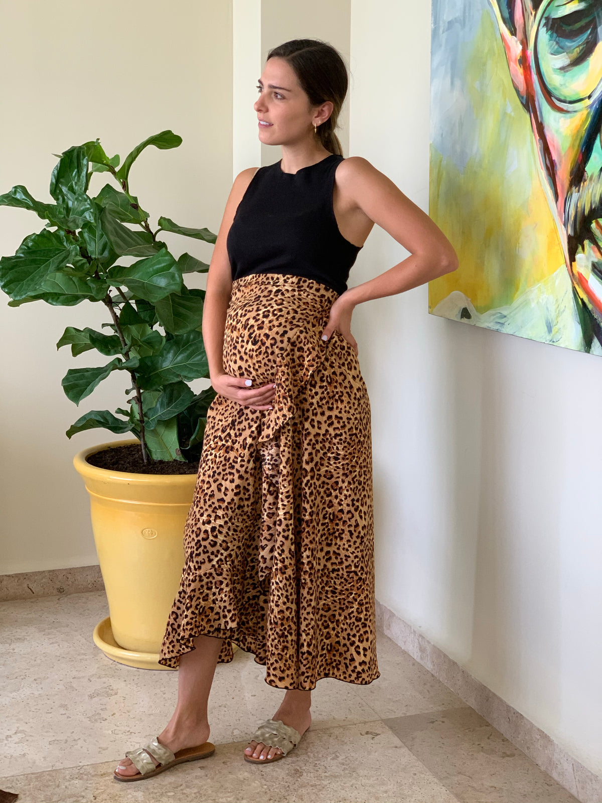 Falda de maternidad, leopardo G