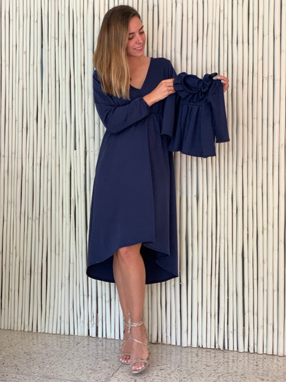 Navy blue matching dresses