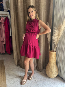 Lorena wine maternity dress