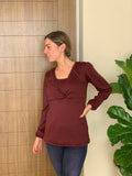 Hilda lactation and maternity sweater wine