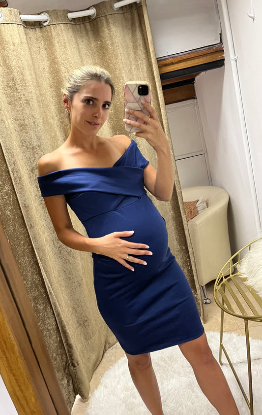 Vestido Viridiana de maternidad azul marino ponti roma