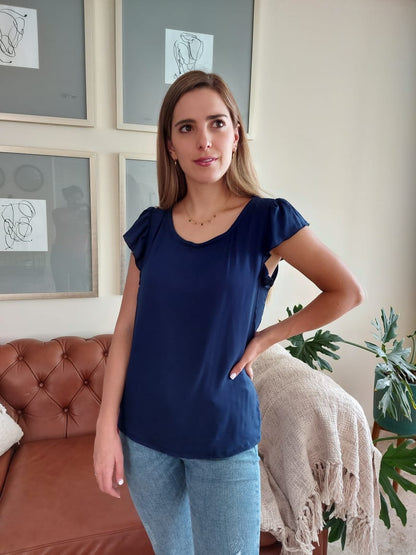 Nursing blouse Andy, navy blue
