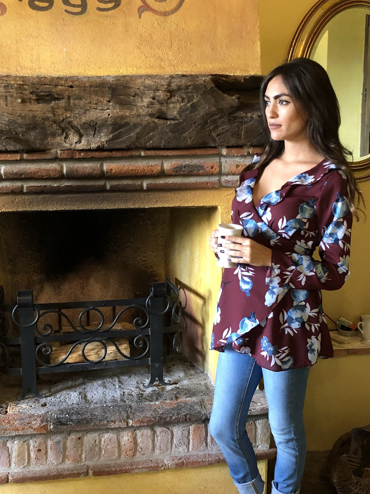 Matching cherry with blouse