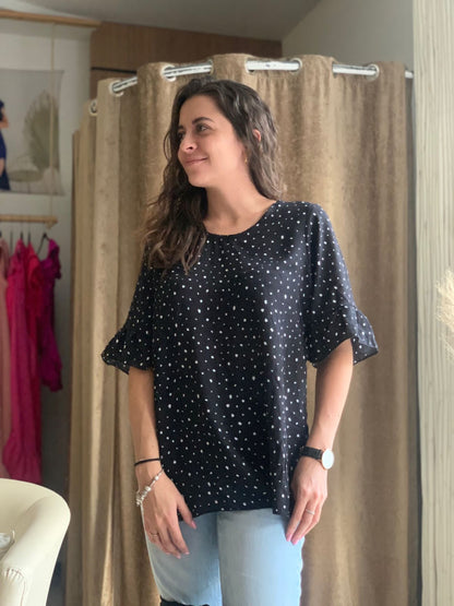 Blusa de lactancia, Ruth negra puntos