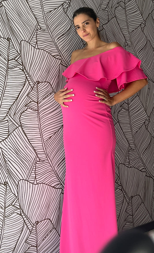 Vestido de maternidad Astrid, Rosa barbie vertigo