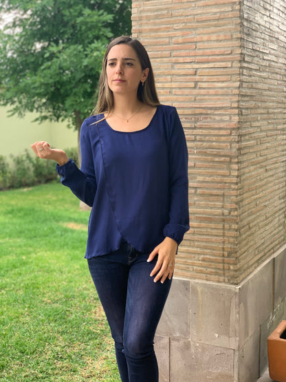 Breastfeeding Blouse, Diana Royal Blue