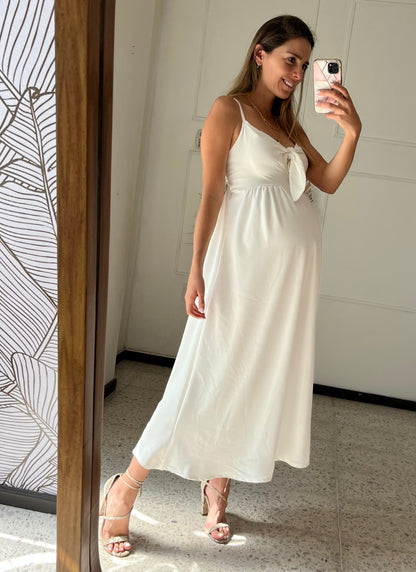 Vestido Manuela de maternidad y lactancia, largo ivory G