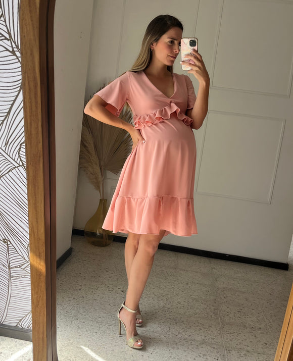 Karina pink maternity dress madrid