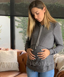 Oxford gray maternity and nursing pants