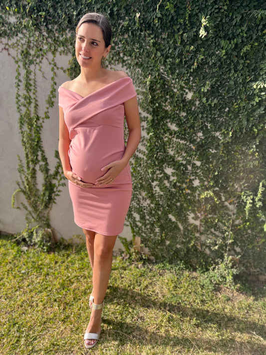 Vestido de maternidad, viridiana rosa fuerte ponti roma