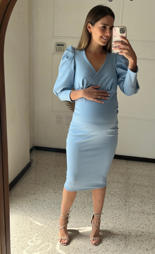 Vestido de maternidad azul cielo Ponti Roma yuridia