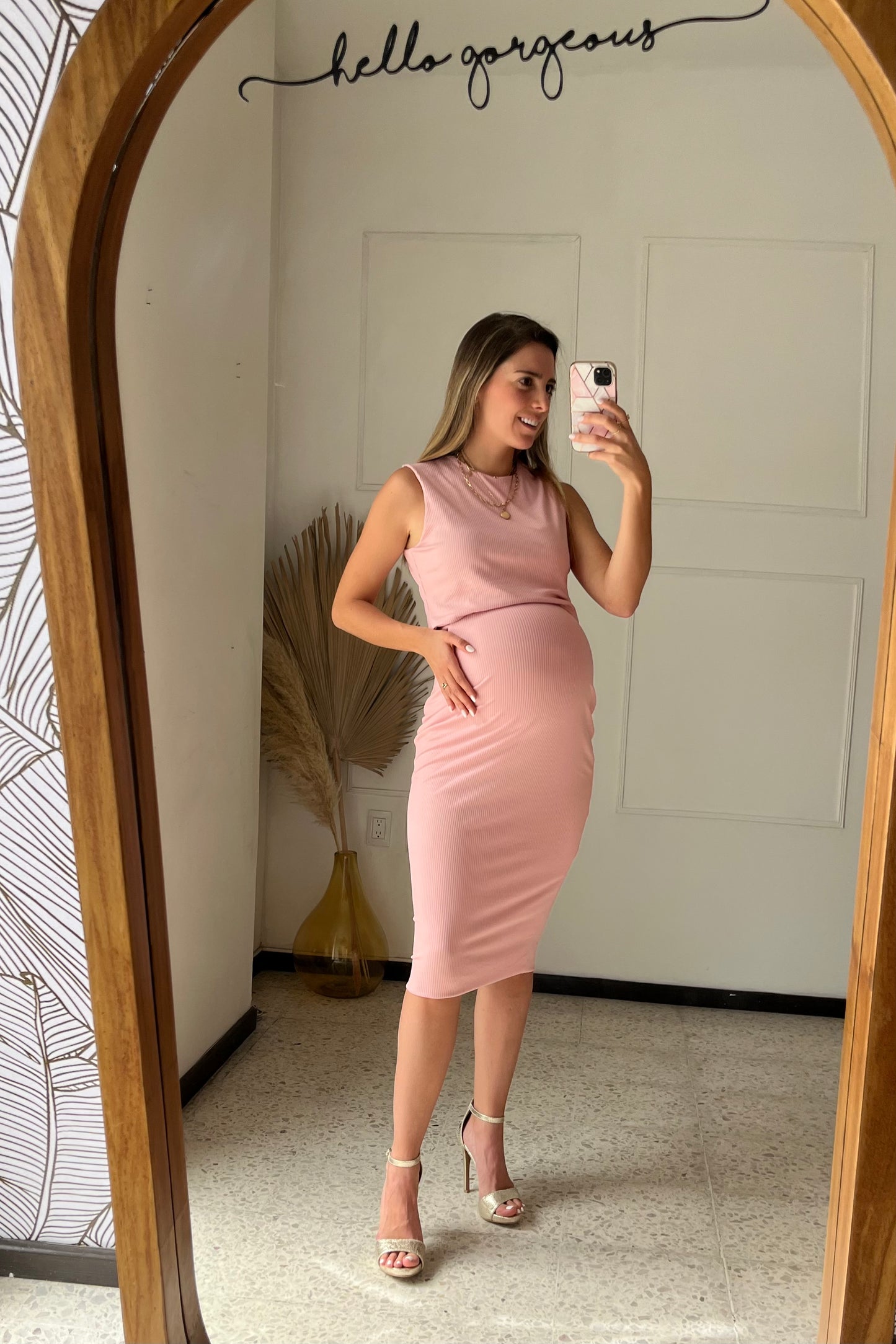 Maternity set, Vanessa pink sleeveless
