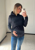 Nursing and maternity sweater, glory black texture