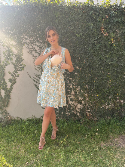 Nursing dress, Zara parsley green