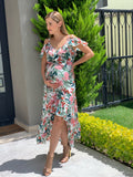 Maternity dress, Carlota flowery white 